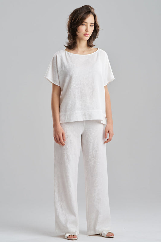 Onsen Cotton Wedge Top White