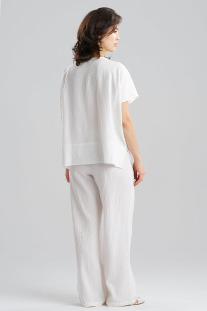 Onsen Cotton Wedge Top White