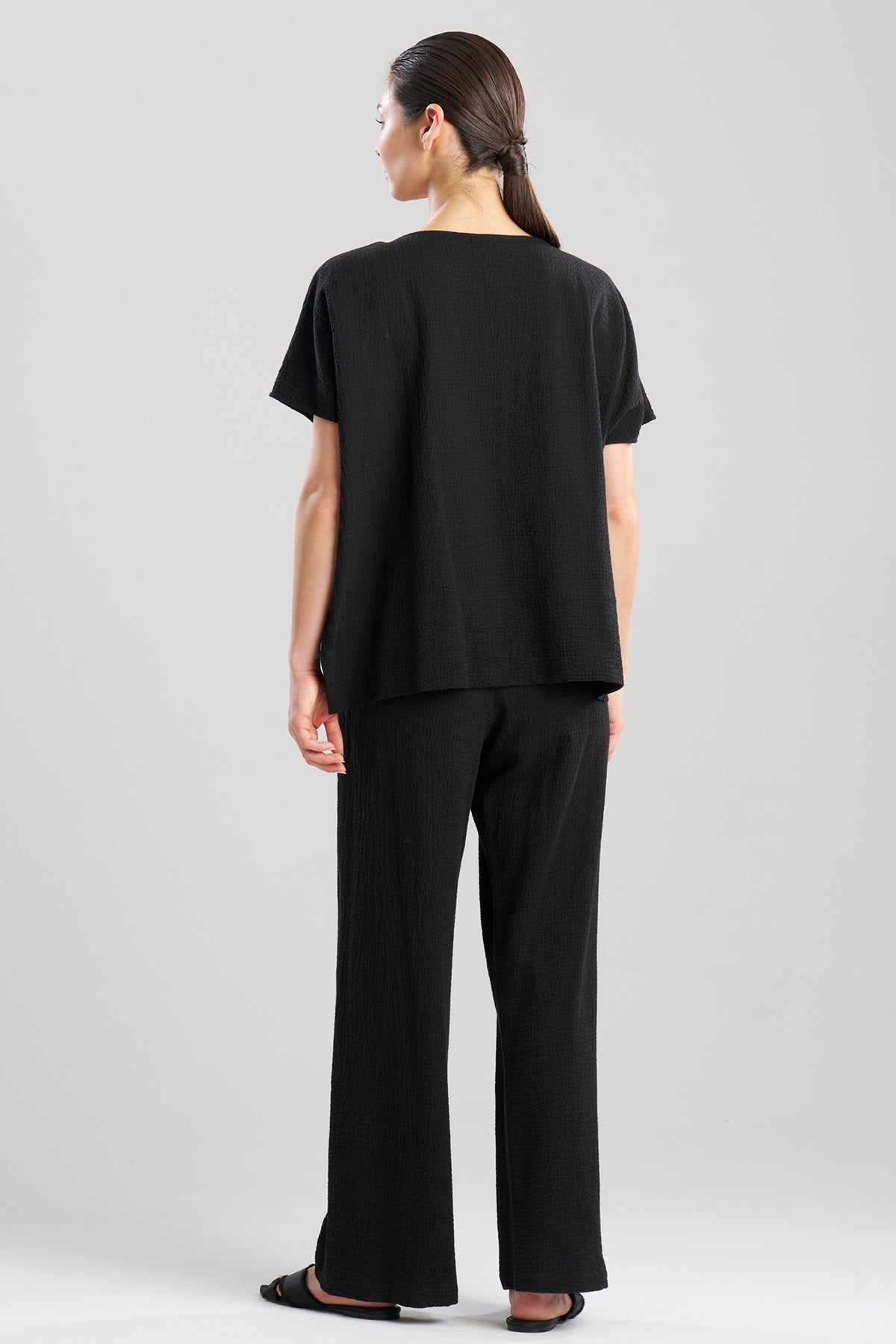 Onsen Cotton Wedge Top Black