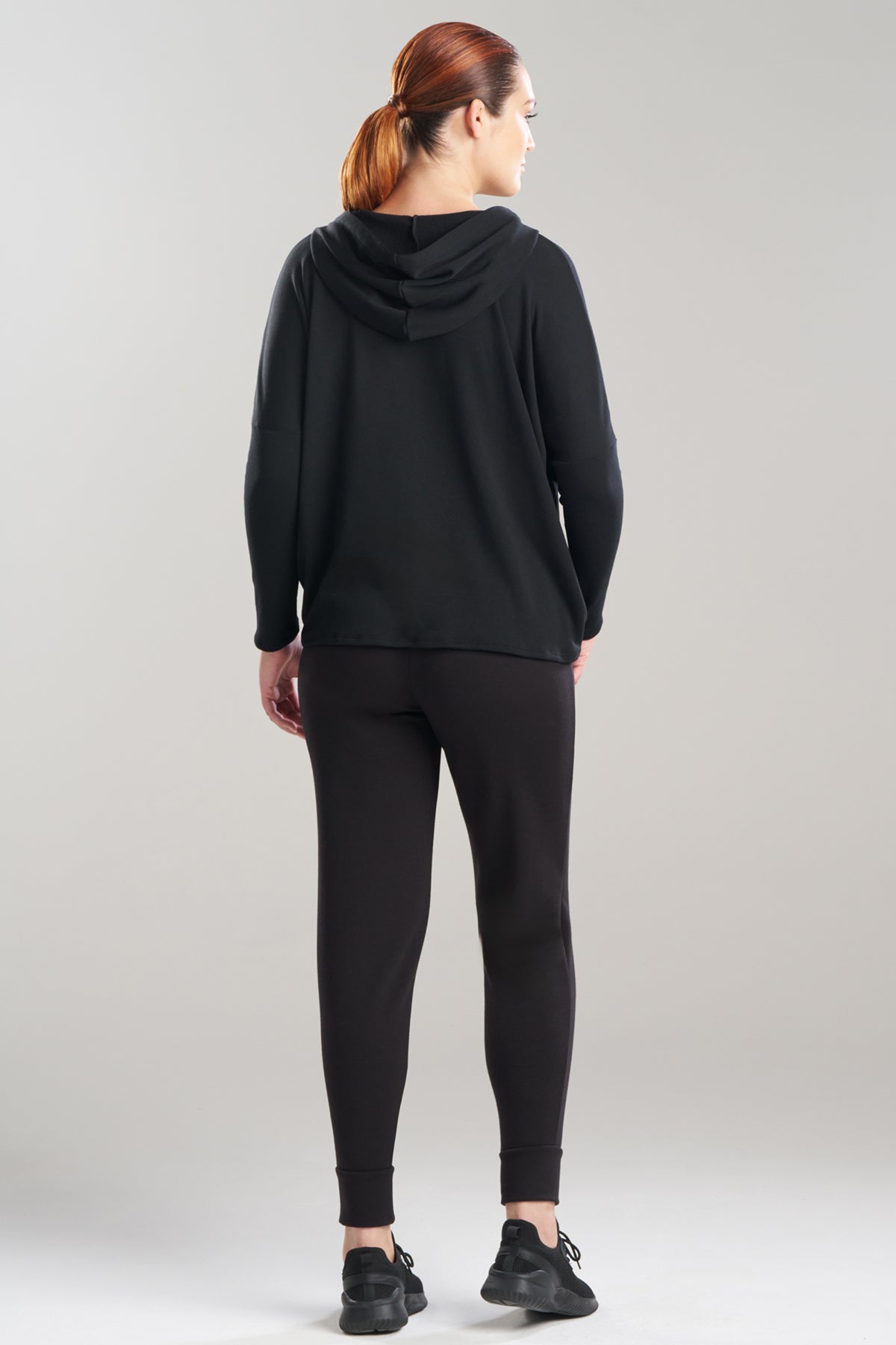 Cocoon Brushed French Terry Kimono Hoodie Black