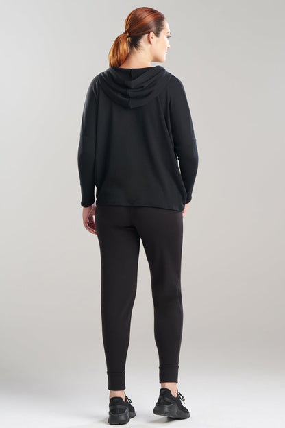 Cocoon Brushed French Terry Kimono Hoodie Black