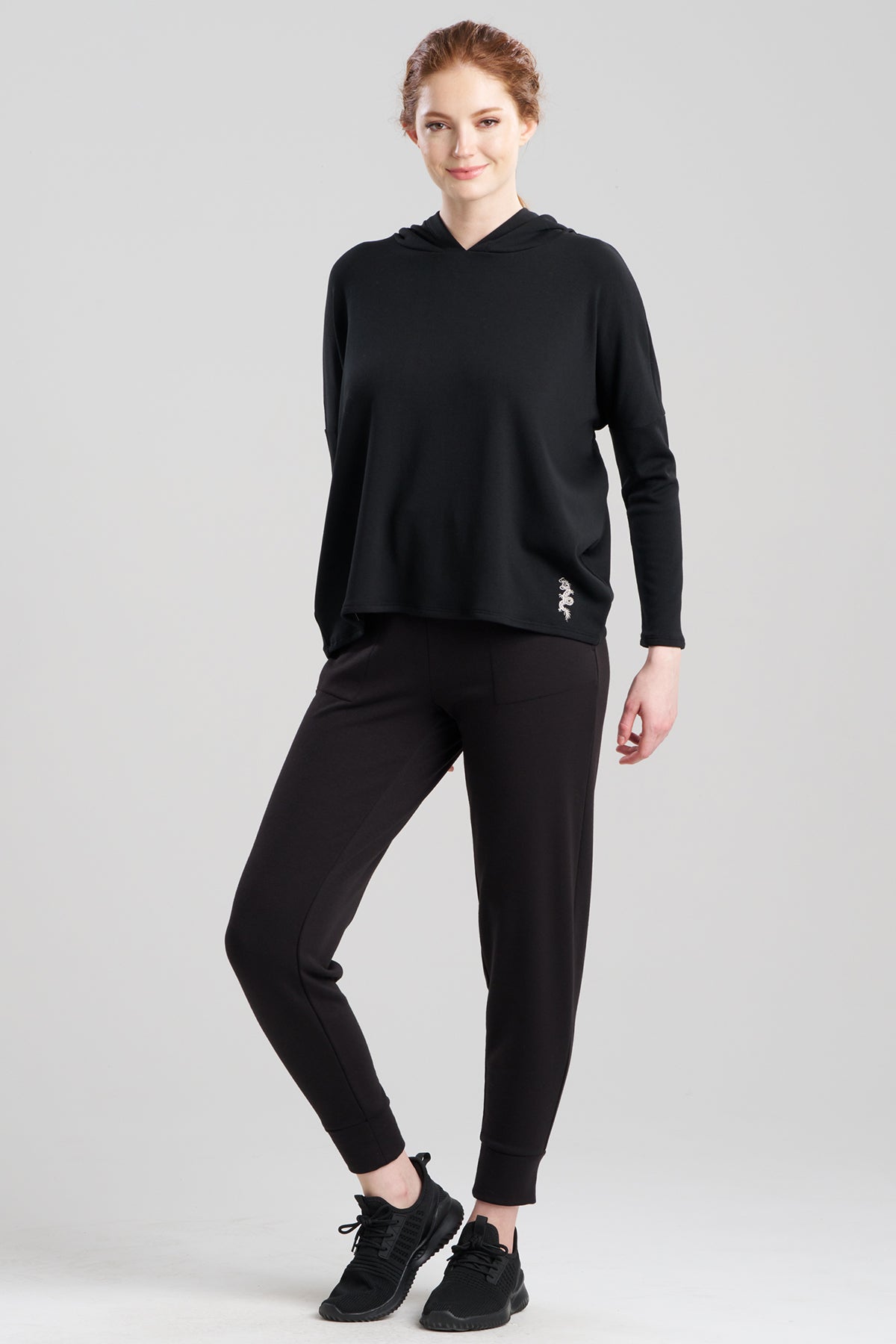 Cocoon Brushed French Terry Kimono Hoodie Black