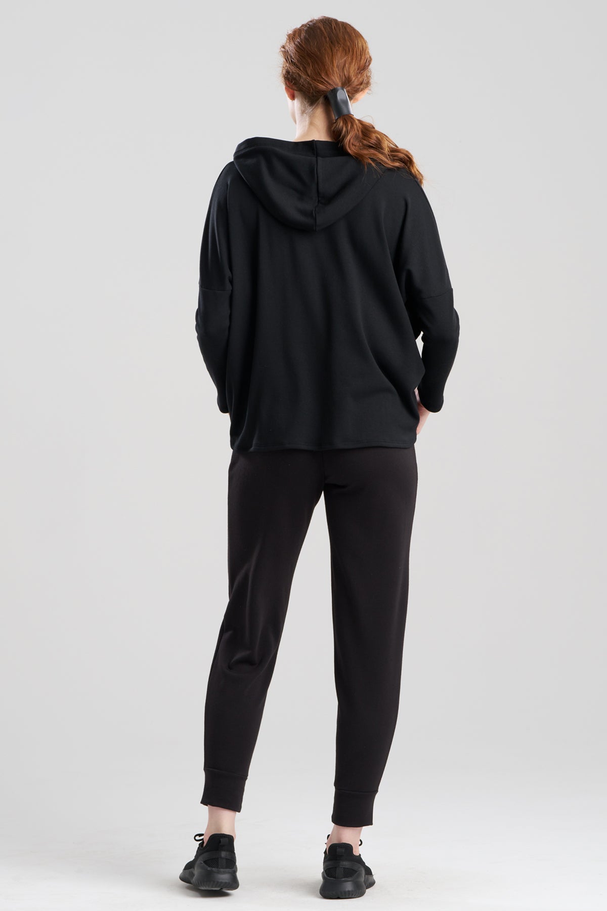 Cocoon Brushed French Terry Kimono Hoodie Black