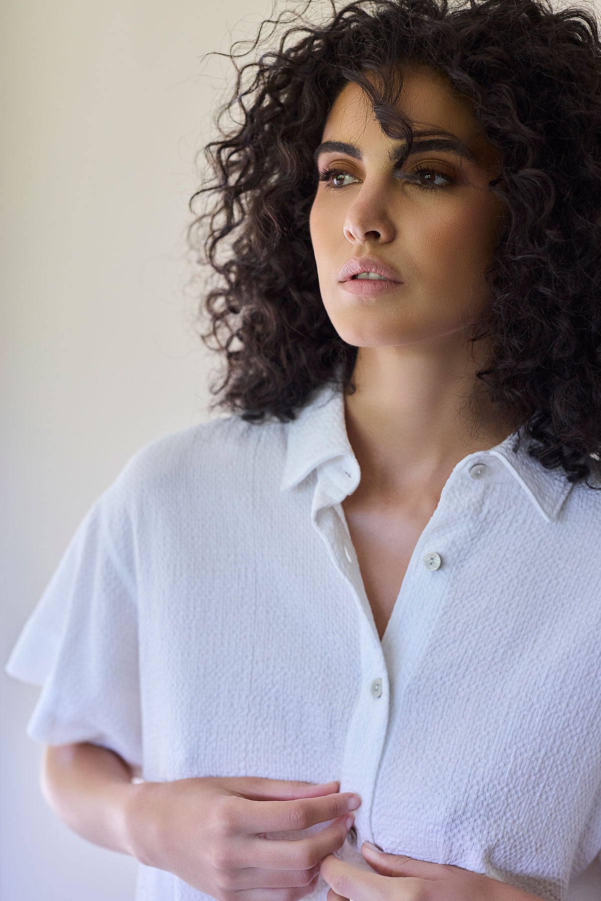 Onsen Cotton Button Down Shirt White