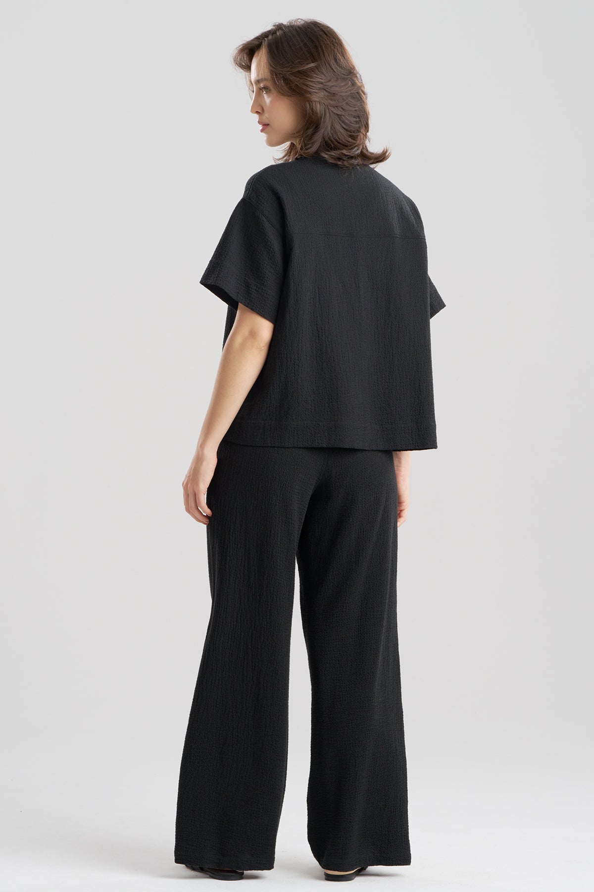 Onsen Cotton Button Down Shirt Black