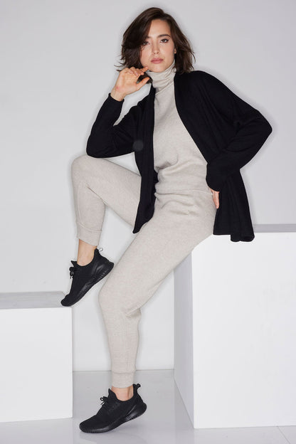 Himalaya Sweater Knit Cardigan Black