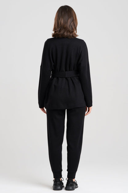 Himalaya Sweater Knit Cardigan Black