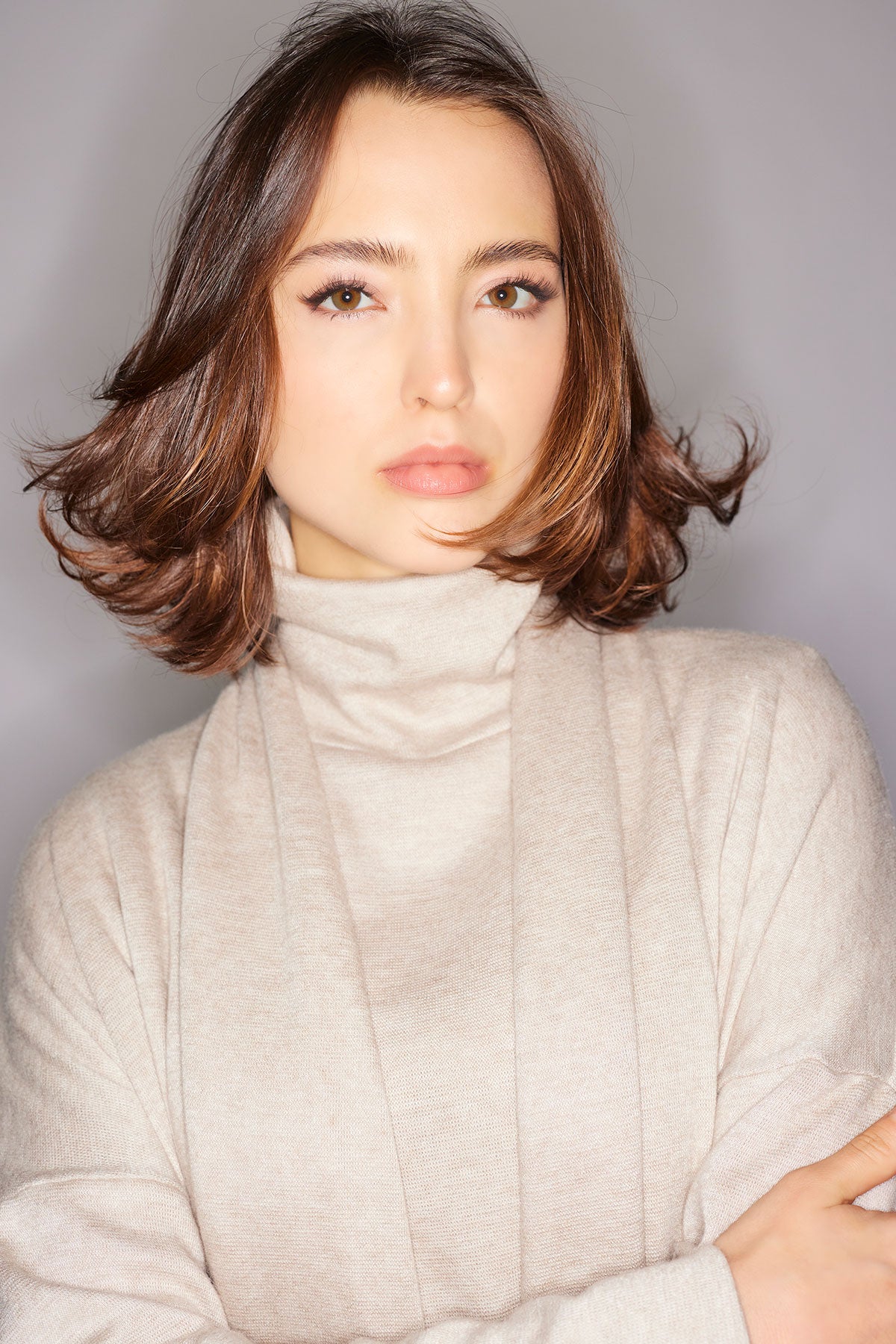 Himalaya Sweater Knit Mock Neck Top Cashmere