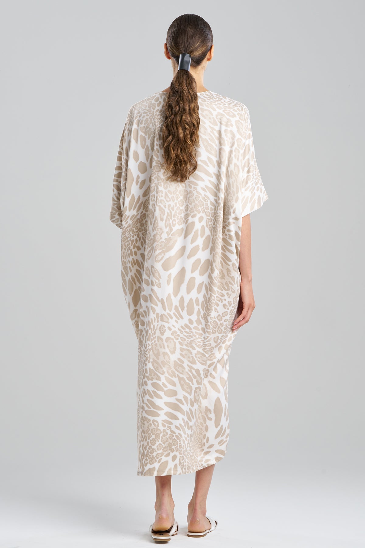 Buy Luxe Leopard Zip Caftan in Sand Taupe Online Sand Taupe