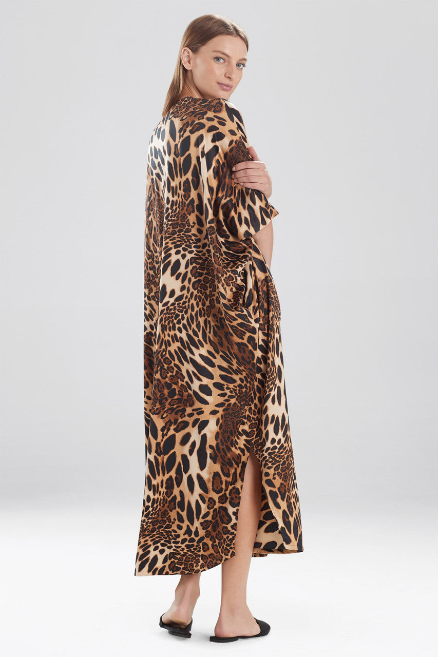 Buy Luxe Leopard Zip Caftan in Chestnut Online Chestnut