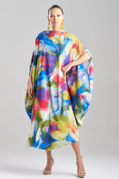 Kumo Printed Stretch Satin Caftan Kumo Multi