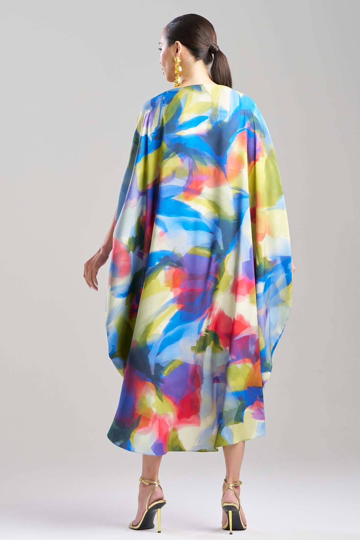 Kumo Printed Stretch Satin Caftan Kumo Multi