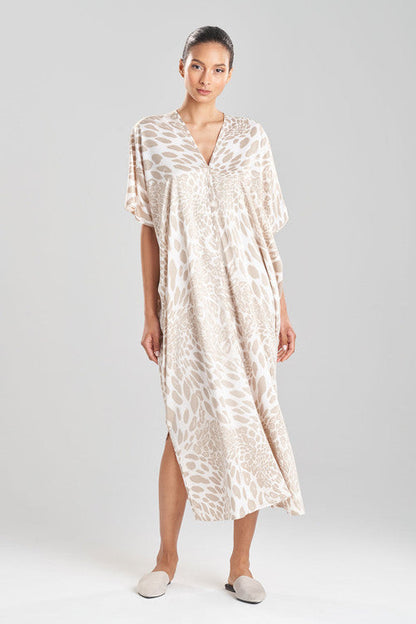Buy Luxe Leopard Caftan in Sand Taupe Online Sand Taupe