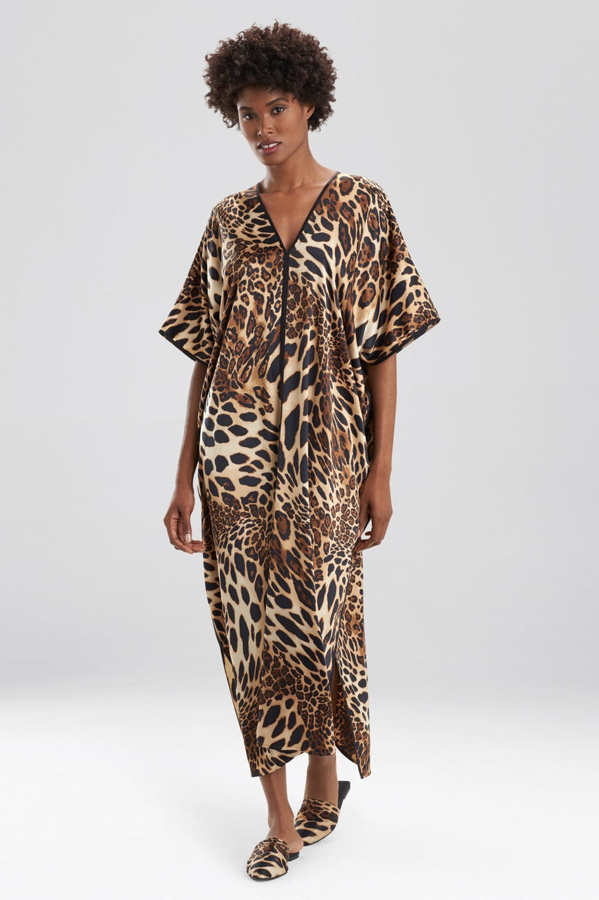 Buy Luxe Leopard Caftan in Chestnut Online Chestnut