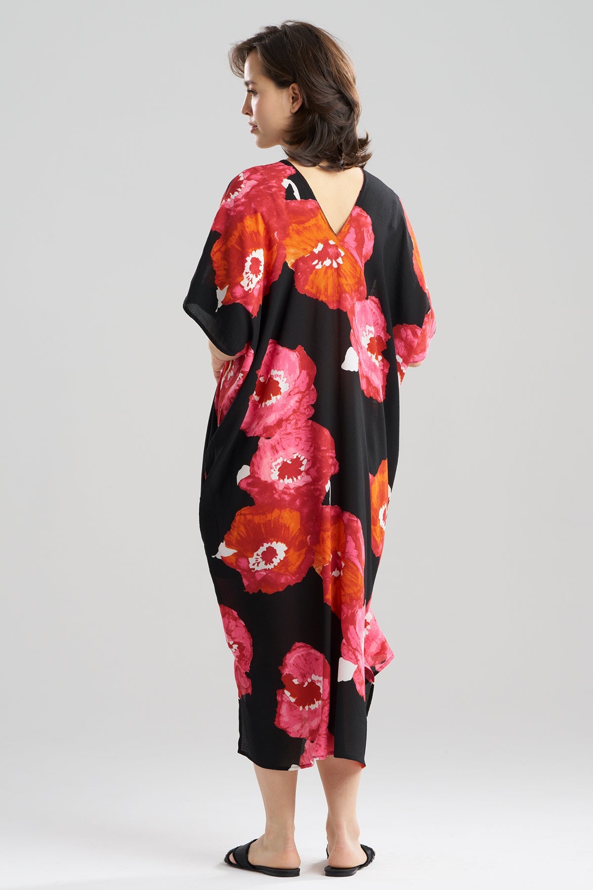 Bold Poppy Crinkle Caftan Red