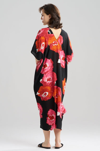 Bold Poppy Crinkle Caftan Red