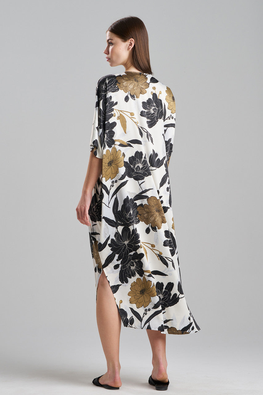 Buy Peony Blossom V-Neck Caftan in Neutral Online Neutral