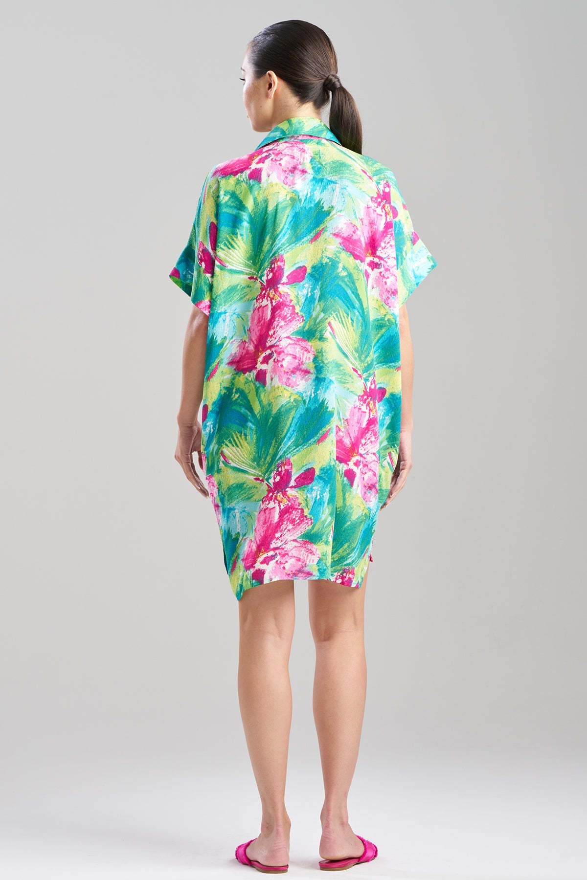 Tropic Crinkle Dolman Shirtdress Green Multi