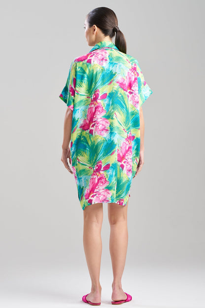 Tropic Crinkle Dolman Shirtdress Green Multi