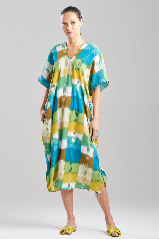 Sunset Crinkle Caftan Green Multi