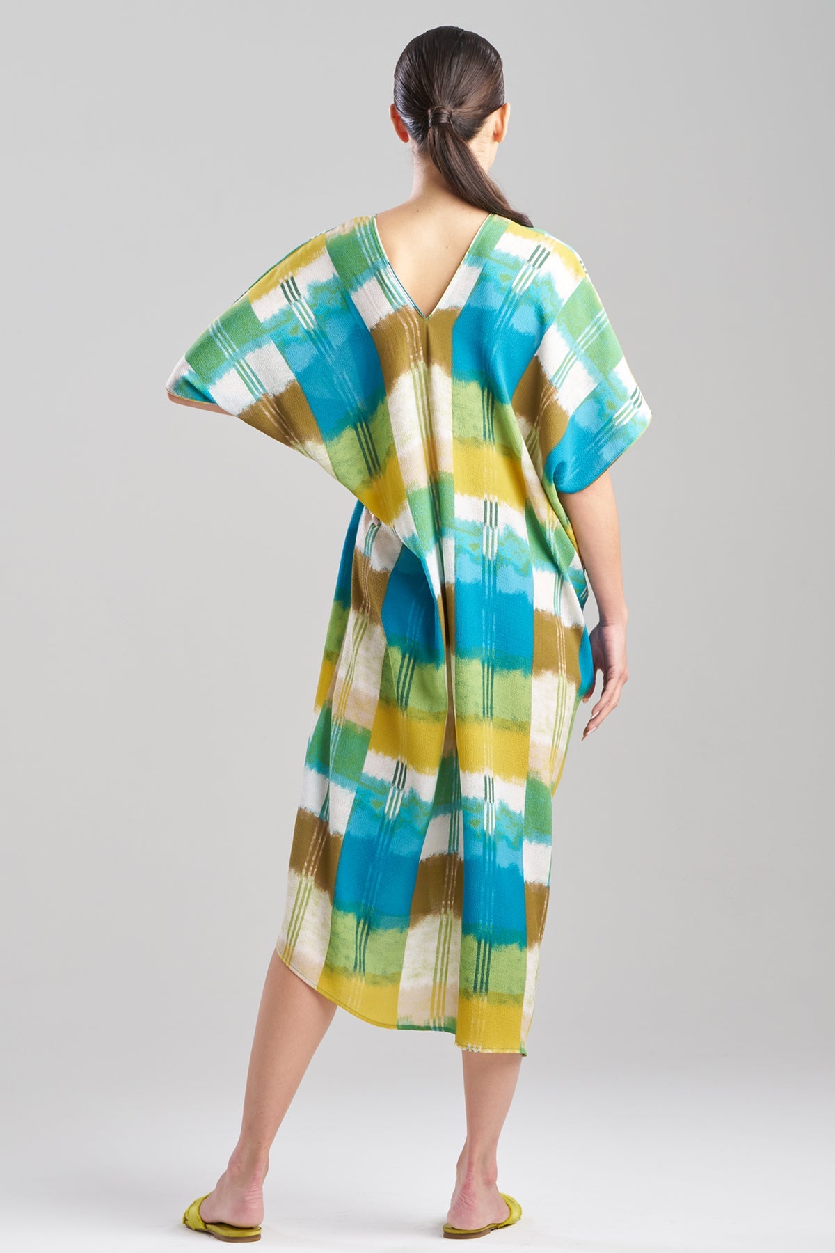Sunset Crinkle Caftan Green Multi