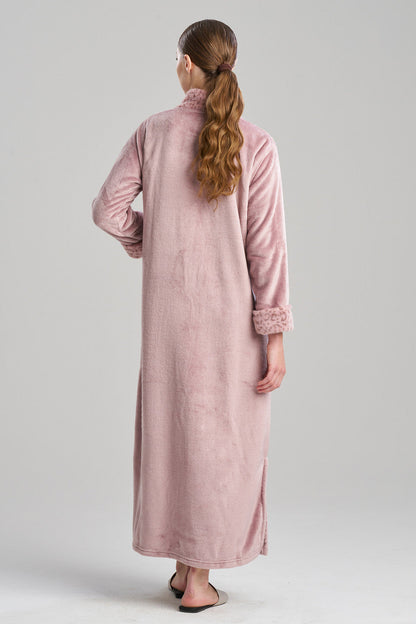 Buy Plush Lynx Mandarin Zip Lounger in Nude Blush Online Nude Blush