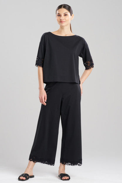 Buy Bliss Harmony Lace Applique T-Shirt in Black Online Black