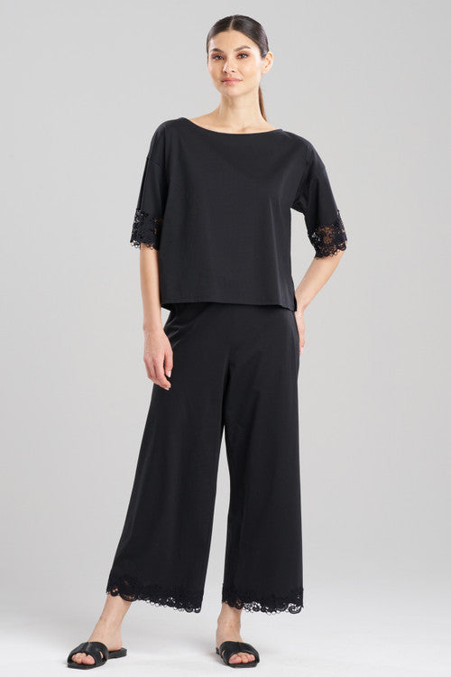Buy Bliss Harmony Lace Applique T-Shirt in Black Online Black