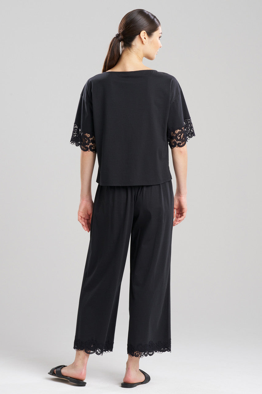 Buy Bliss Harmony Lace Applique T-Shirt in Black Online Black