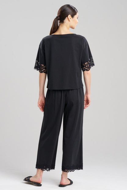 Buy Bliss Harmony Lace Applique T-Shirt in Black Online Black
