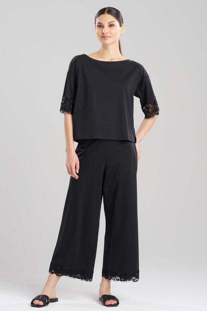 Buy Bliss Harmony Lace Applique T-Shirt in Black Online Black
