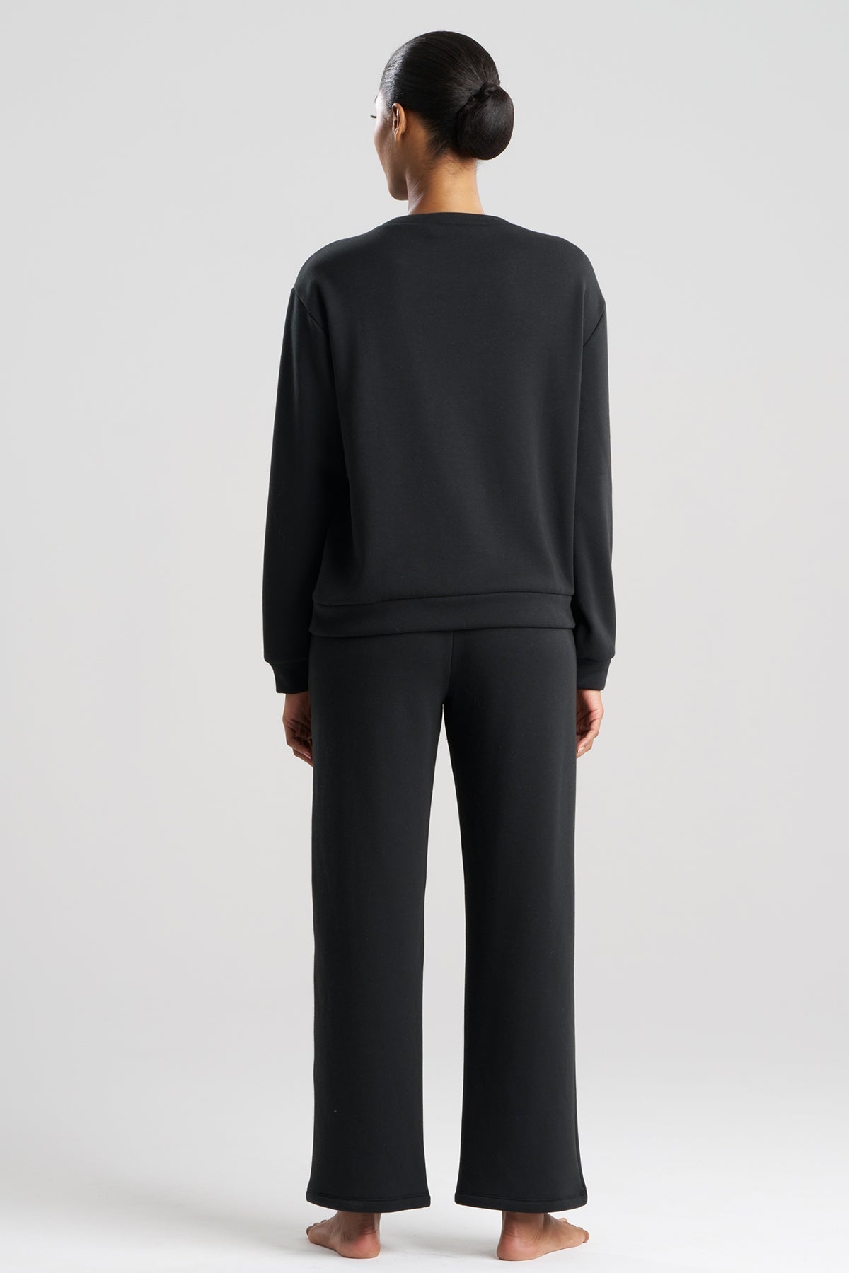 Nova Cozy Brushed Knit Everywhere Crew Neck Top Black