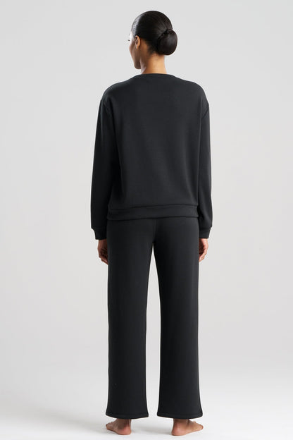 Nova Cozy Brushed Knit Everywhere Crew Neck Top Black