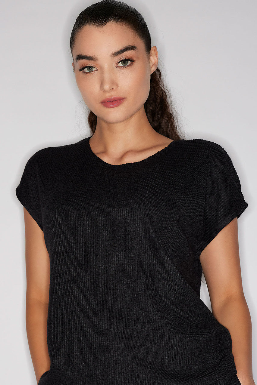 Buy Eden Rib Knit Everywhere Top in Black Online Black