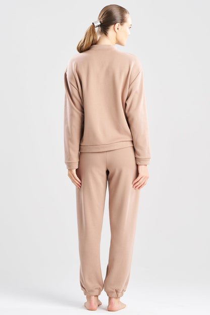Nova Cozy Brushed Knit Everywhere Zip Up Top Latte