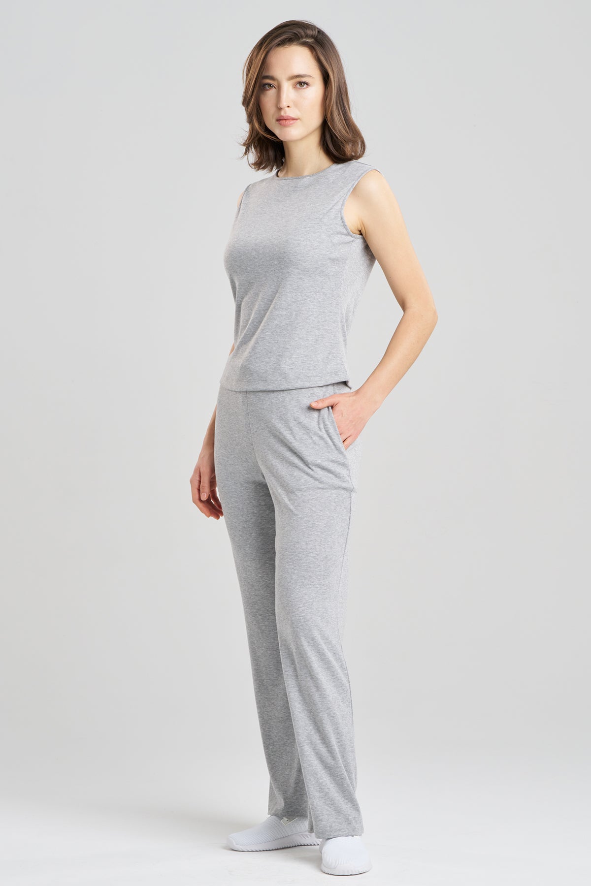 Jersey Essentials Shell Tank Ht. Grey