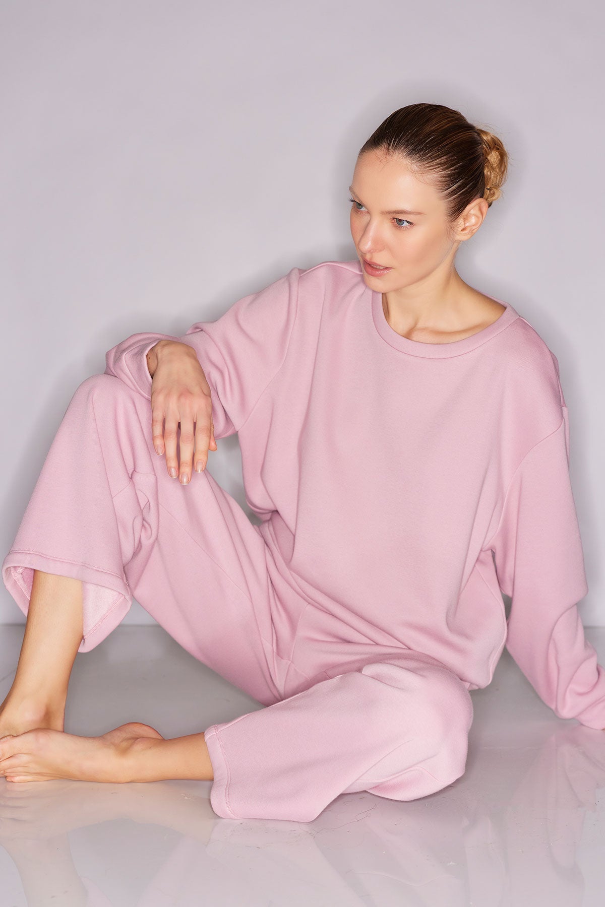 Nova Cozy Brushed Knit Everywhere Crew Neck Top Rose Quartz