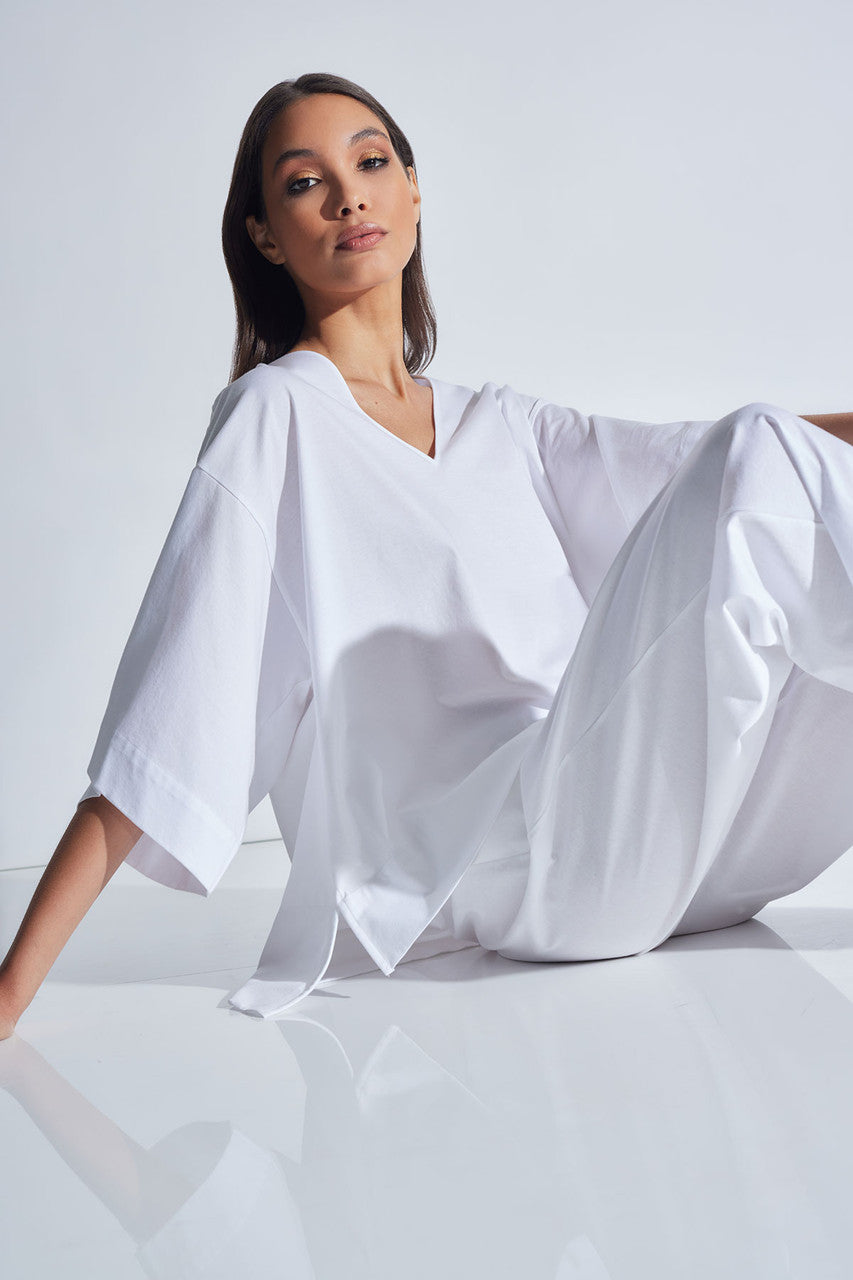 Buy Bliss Essentials V-Neck Top in White Online White