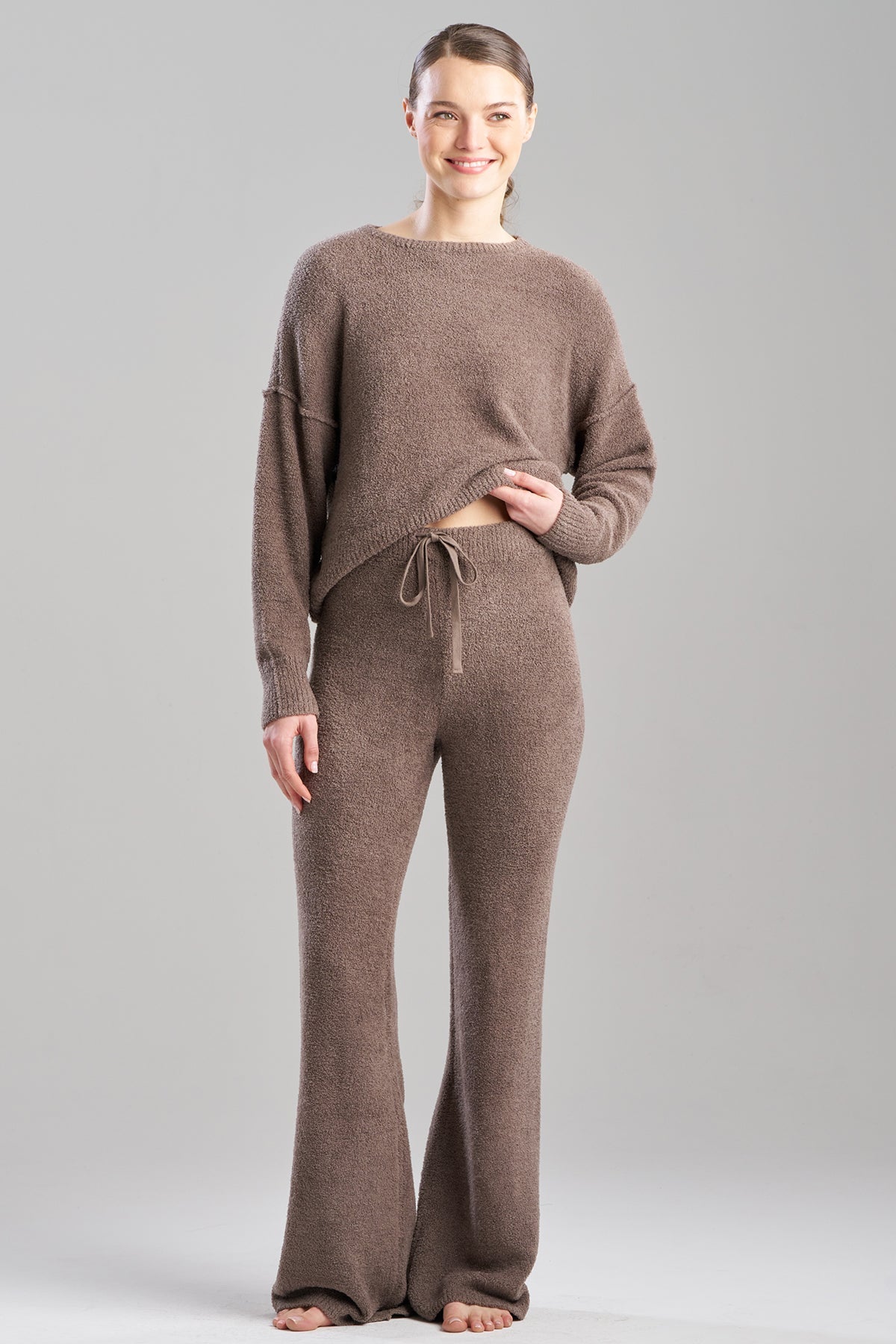 Luna Mellow Flare Pants Dark Taupe