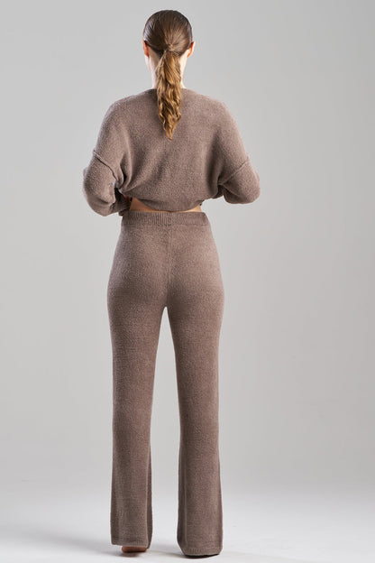 Luna Mellow Flare Pants Dark Taupe