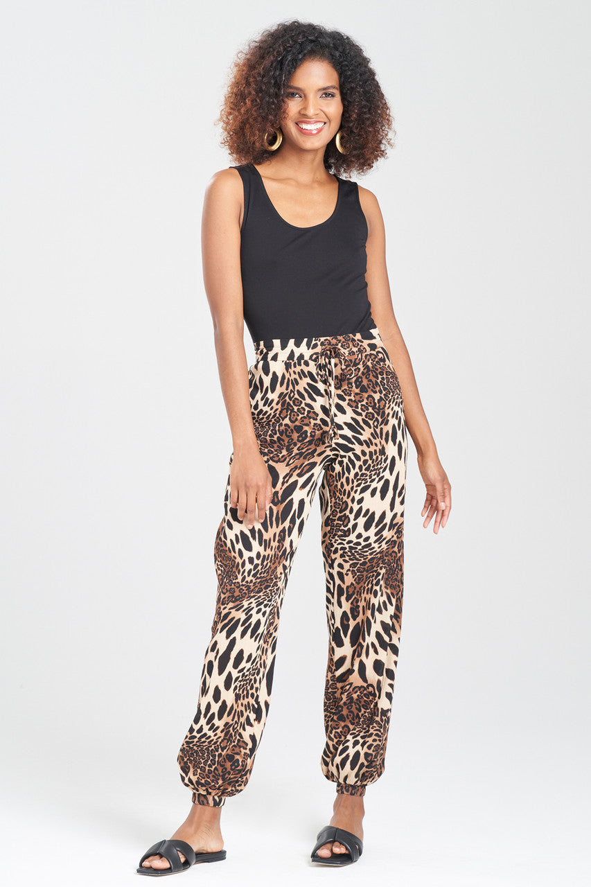 Buy Leopard Cotton Gauze Pants in Chestnut Online Chestnut