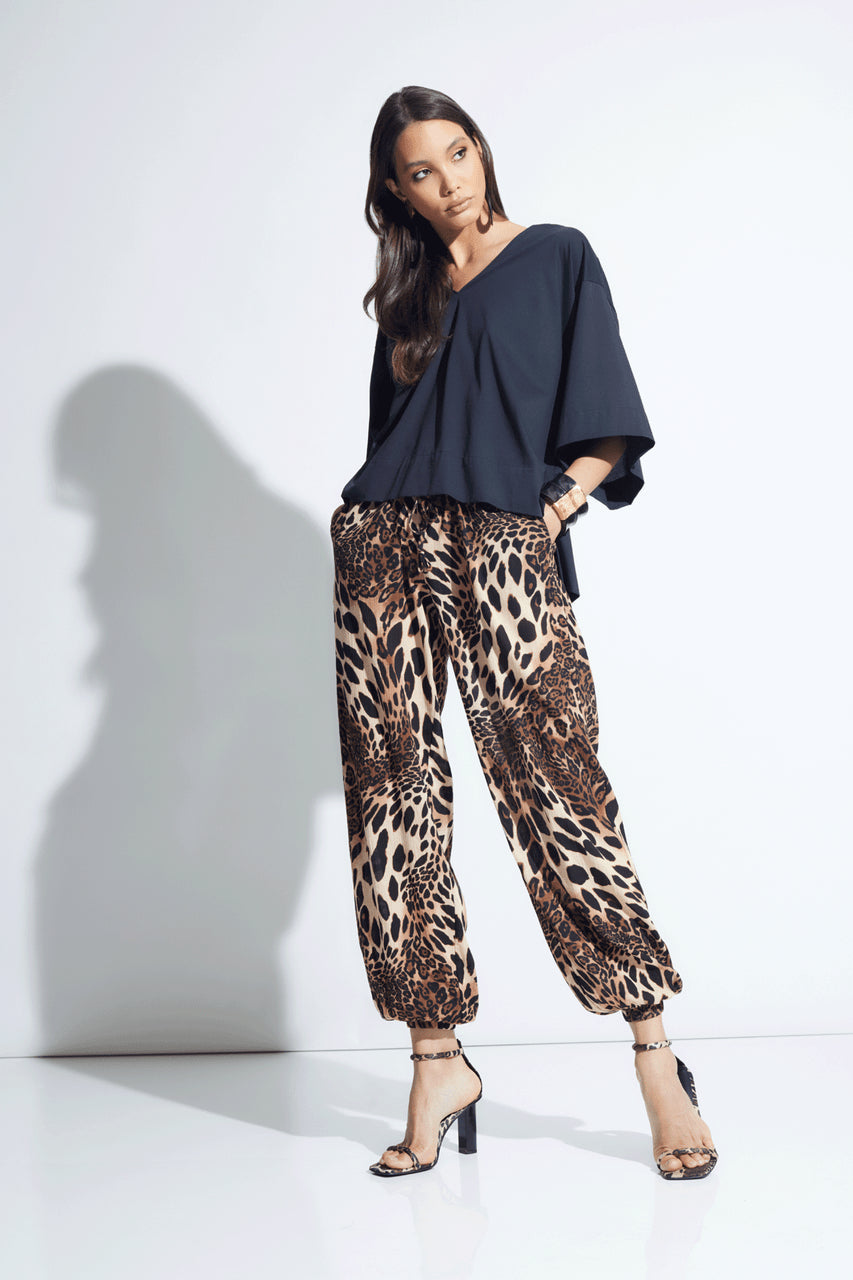 Buy Leopard Cotton Gauze Pants in Chestnut Online Chestnut
