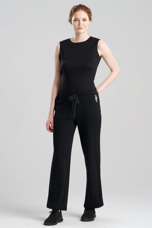 Cocoon Brushed French Terry Straight Leg Pants Black