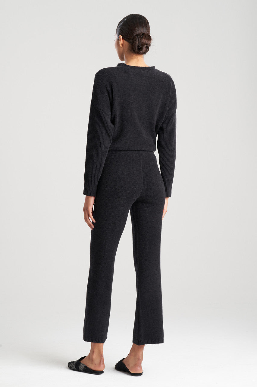 Buy Aura Solid Chenille Straight Leg Pants in Black Online Black