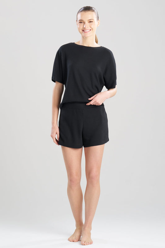 Mila Waffle Everywhere Banded Shorts Black