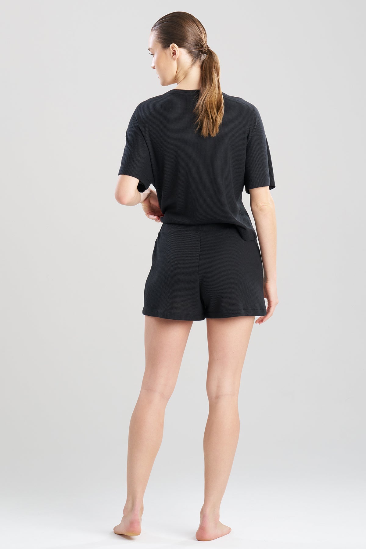 Mila Waffle Everywhere Banded Shorts Black
