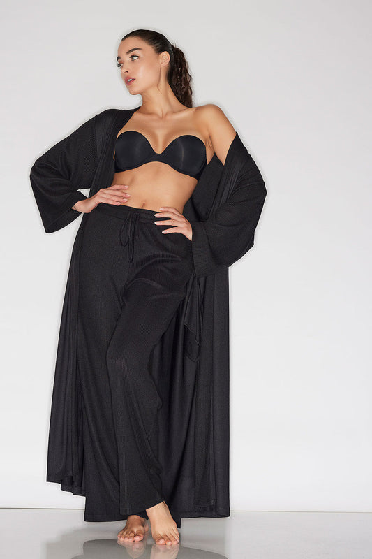 Buy Eden Rib Knit Everywhere Straight Leg Pants in Black Online Black