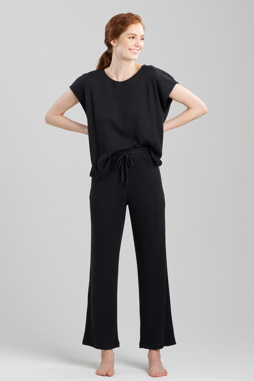 Buy Eden Rib Knit Everywhere Straight Leg Pants in Black Online Black