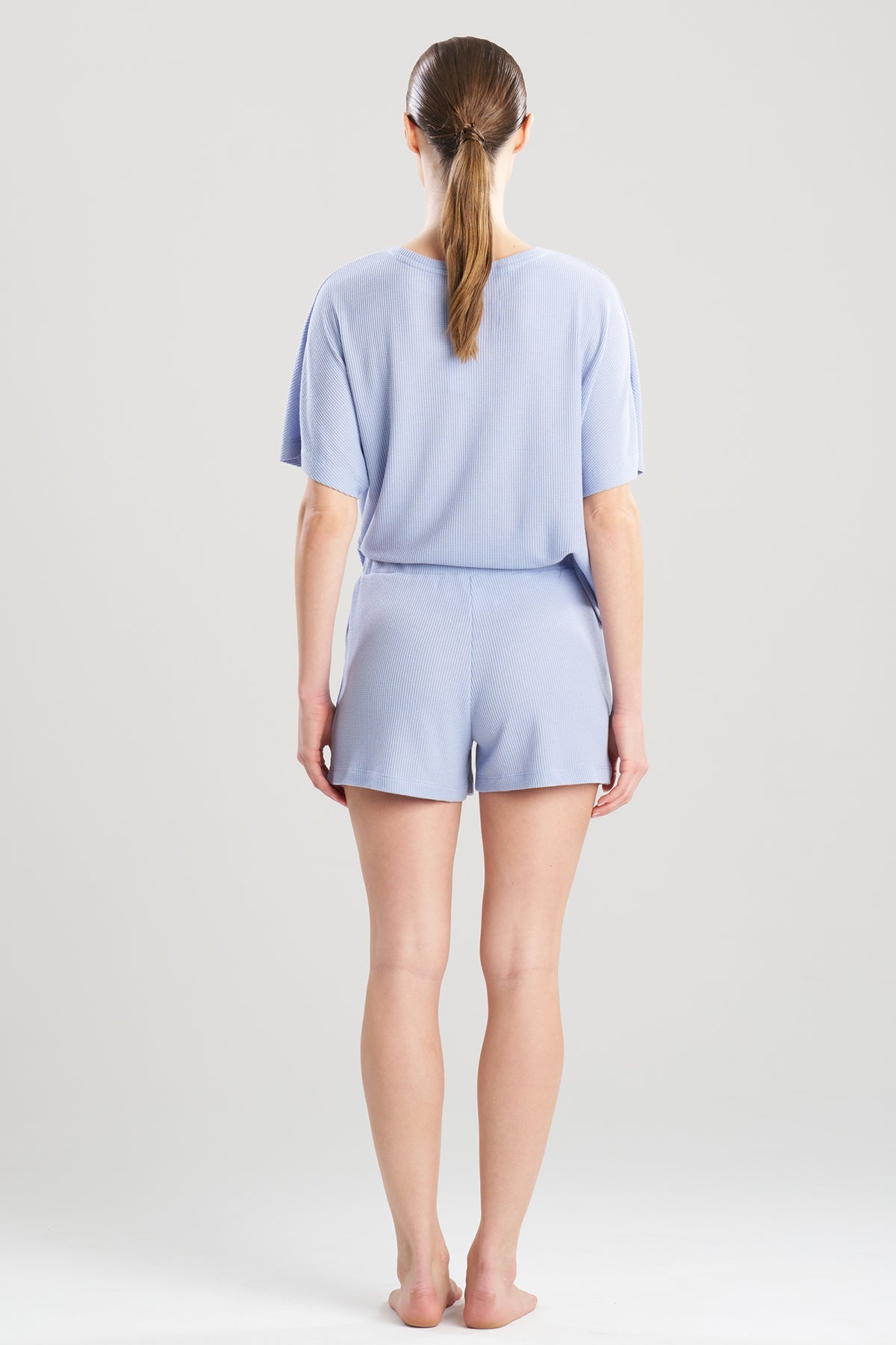 Mila Waffle Everywhere Banded Shorts French Blue