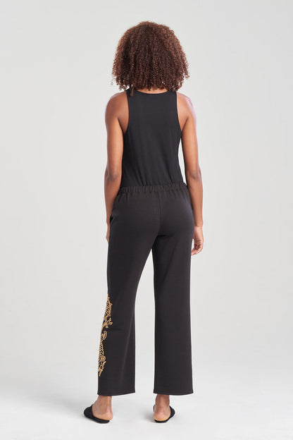 Buy Cocoon Embroidered Dragon Straight Leg Pants in Black Online Black